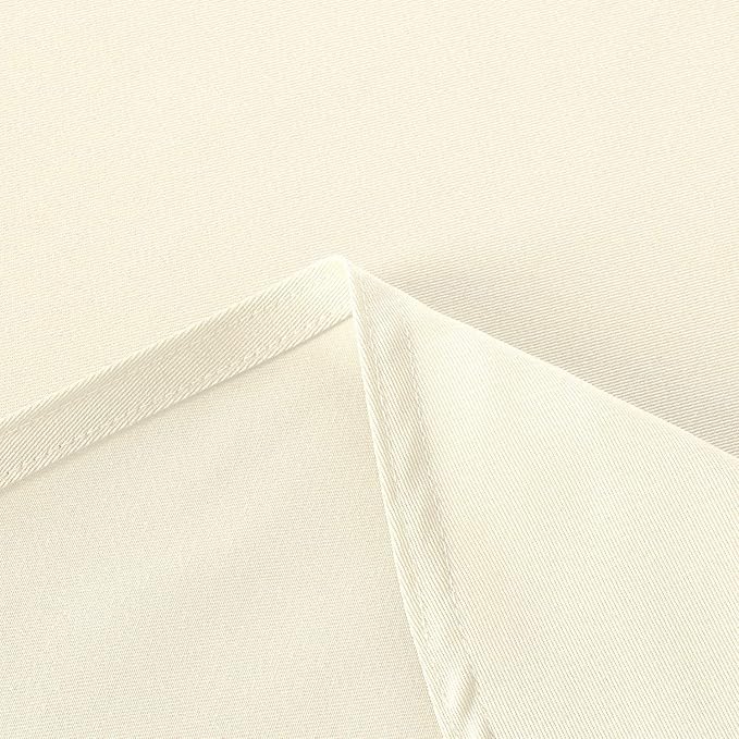 Obstal Round Table Cloth, Oil-Proof Spill-Proof and Water Resistance Microfiber Tablecloth, Decorative Fabric Circular Table Cover for Outdoor and Indoor Use (Ivory, 60 Inch Diameter)
