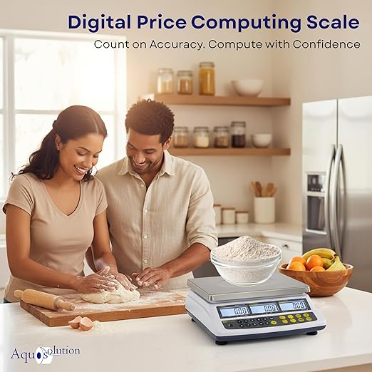 Aquos Price Computing Scale – CK Series Class III NTEP Legal for Trade | Commercial Food Scale with Rechargeable Battery | Digital Kitchen Scale with Stainless Steel Platter & LCD Display (30 lbs)