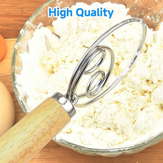 Danish Dough Whisk, Dutch Style Bread Whisk For Sourdough Cooking Kitchen with Stainless Steel Danish Sourdough Whisks Bread Mixer and Dough Scraper, top gadgets for bakers