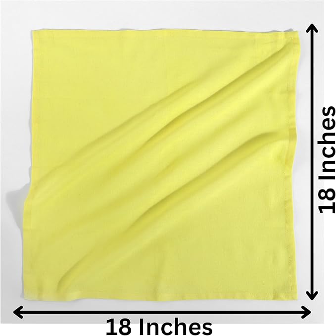 FINGERCRAFT Dinner Cloth Napkins, Cotton Linen Blend Fabric 12 Pack Easter Special, Premium Quality, Mitered Corners Napkins Cloth for Every Day Use Napkins are Pre Shrunk and Good Absorbency Lemon