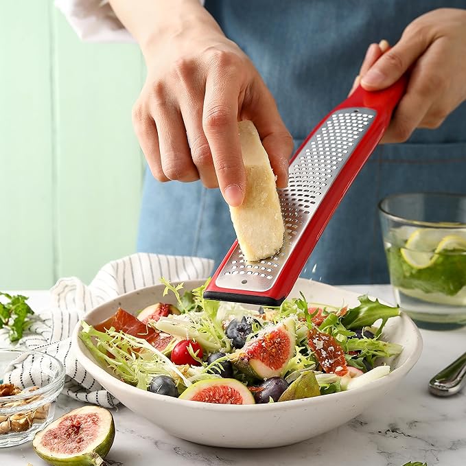 Spring Chef Stainless Steel Premium Swivel Peeler & Handheld Zester/Fine Grater - 2 Product Bundle - Red