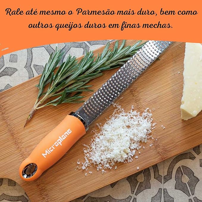 Microplane Premium Classic Rasp Zester (Melon) Stainless Steel Blade for Effortless Lemon Zesting and Grating of Cheese, Nutmeg, and Spices
