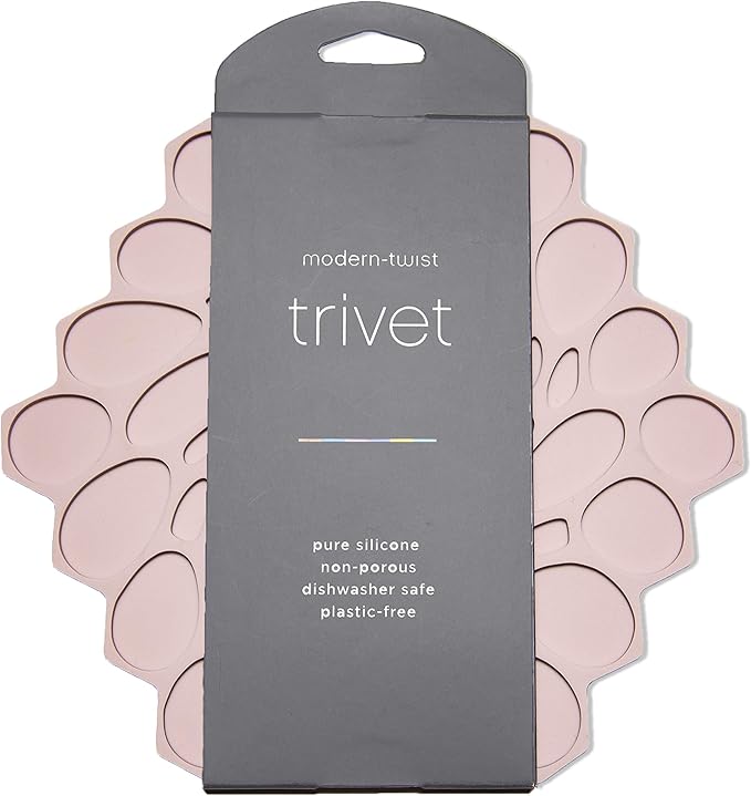 modern-twist 7 x 7" Hive Silicone Trivet, Heat Resistant Up To 675°F, Non Slip, Protects Table From Heat, Rose, Pack of 1