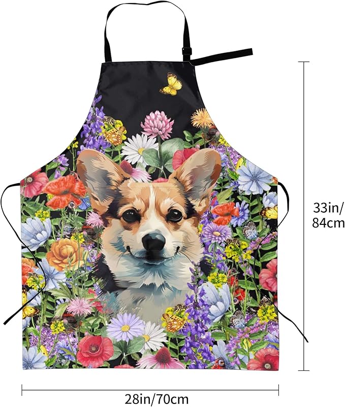 Apron with Pockets Aprons for Women Men Kitchen Chef Apron for Cooking Gardening Server Waitress Painting