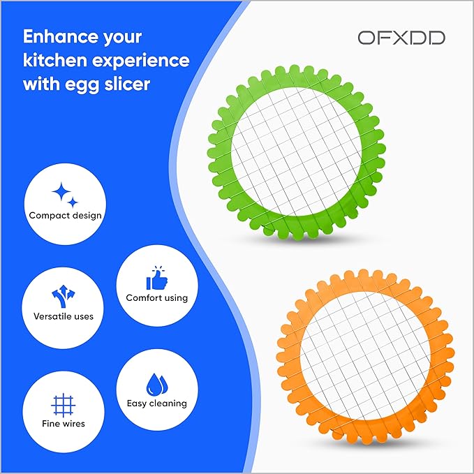 Egg Dicer for Hard Boiled Eggs - Wire Carrot, Potato & Salad Chopper Grid/Slicer, Manual - Plastic Vegetable and Fruit Chopper