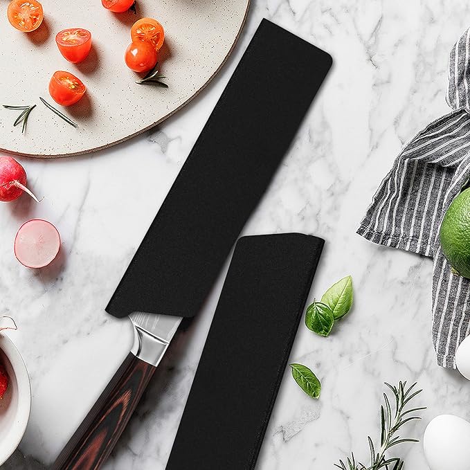XYJ Knife Case Set Universal Knife Edge Guards for 5'' Santoku Deba Chef Knife Sheath Sleeve ABS Knife Cover Case Blade Protectors for Japanese Style Knife(Knives Not Included)