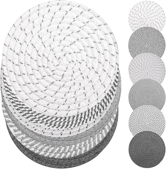 10" Trivets for Hot Dishes, Hot pots and Pans, Set of 6, Heat Resistant Pot Holders for Kitchen, Hot Pads for Countertops
