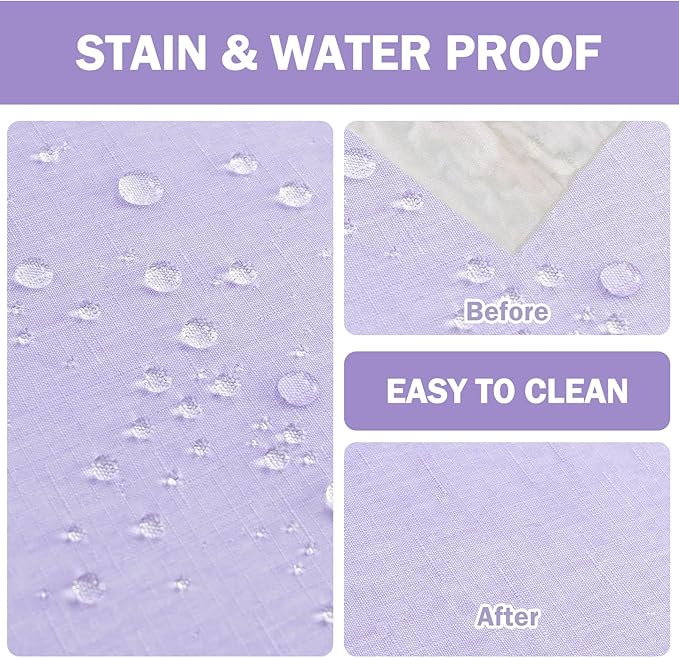 AUSSPVOCT Textured Tablecloth Round 60 Inch Waterproof Spill-Proof Wipeable Table Cloth Wrinkle Free Circle Dining Table Cover for Birthday Farmhouse Outdoor Party Tablecloths up to 44'' Dia Tables
