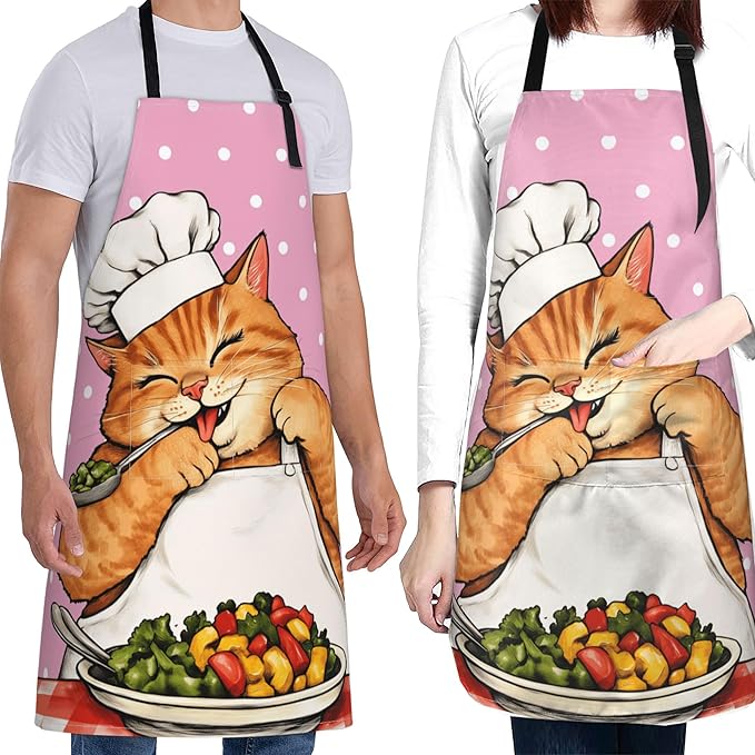 Apron with Pockets Aprons for Women Men Kitchen Chef Apron for Cooking Gardening Server Waitress Painting