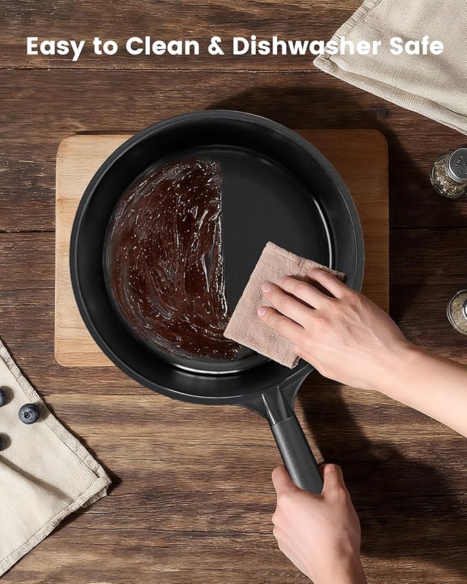 SAMFZ Ceramic Nonstick Frying Pan, Non Toxic Pan for Cooking, 8" 9.5" and 11" Frying Pan Skillet Set PFAS & PTFE & PFOA Free, Dishwasher Safe, Compatible with All Stovetops