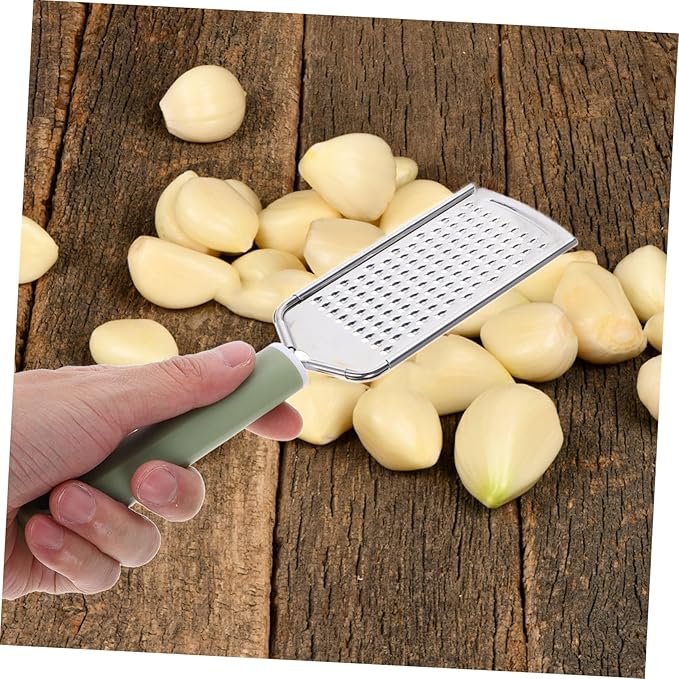 GLEAVI Stainless Steel Handheld Zester and Garlic Mincer Versatile Kitchen Tool for Grating Cheese Garlic and Chopping Vegetables Easy to Clean and Efficient Grating for Everyday Cooking