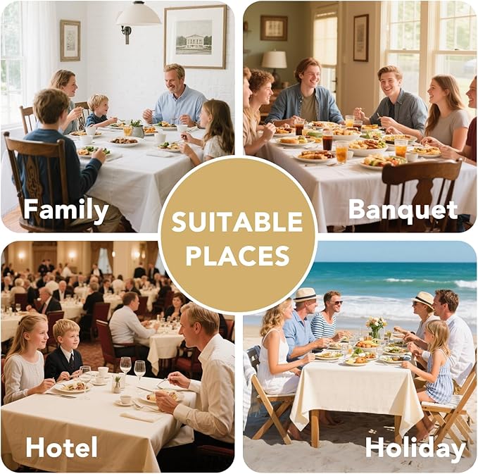 H.VERSAILTEX Linen Table Cloths Rectangle 60 x 84 Inch Premium Tablecloth Spill-Proof Waterproof Table Cover for Dining Buffet Feature Extra Soft and Thick Fabric Wrinkle Free, Sage
