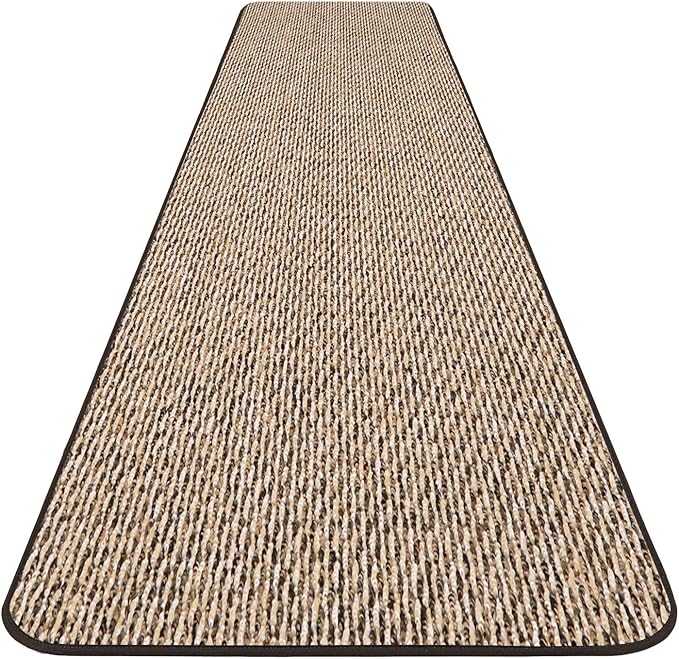 House, Home and More Skid-Resistant Carpet Runner - Black Ripple - 16 Feet X 27 Inches