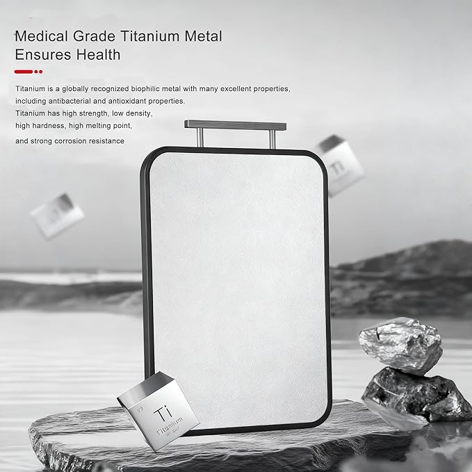 Titanium Cutting Board for Kitchen Double Sided Metal Cutting Board Pure Titanium and Wheat Straw PP Food Grade Large Chopping Boards for Meat Vegetables and Fruits