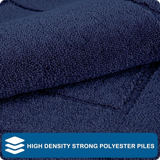 PURRUGS Machine Washable Kitchen Runner Rug 32" x 70", Non-Slip/Skid Hallway Runner Rug, Super Absorbent Soft Area Rug for Kitchen, Hallway & Laundry, Rolled Packaging, Midnight Blue