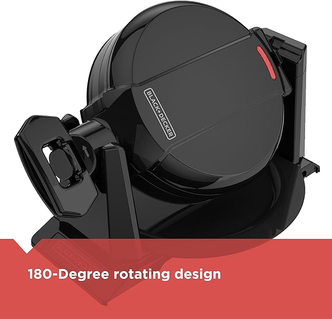 BLACK+DECKER Rotating Waffle Maker,Black,WMD200B,(Pack of 2)