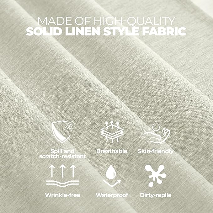 Waterproof Round Tablecloth for Round Dining Table, Decorative Rustic Soft Wipeable Table Cloths Cover Indoor Outdoor Use for Holiday,Wedding, Kitchen (70 Inch,Round (4-6 Seats),Light Grey)