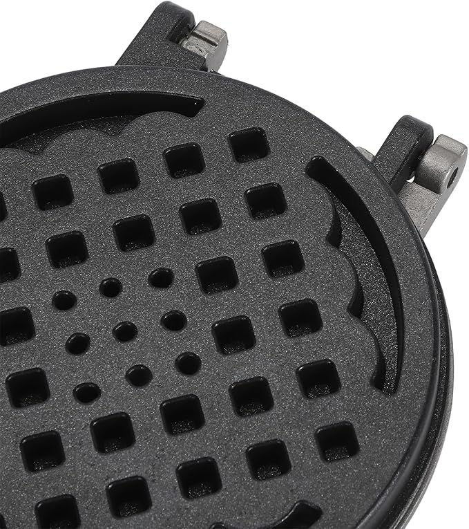 Waffle Maker Pan, Aluminum Alloy Dual Sided Nonstick Waffle Pan with Removable Handle for Sandwich Toaster Breakfast, Stovetop Waffle Iron for Camping