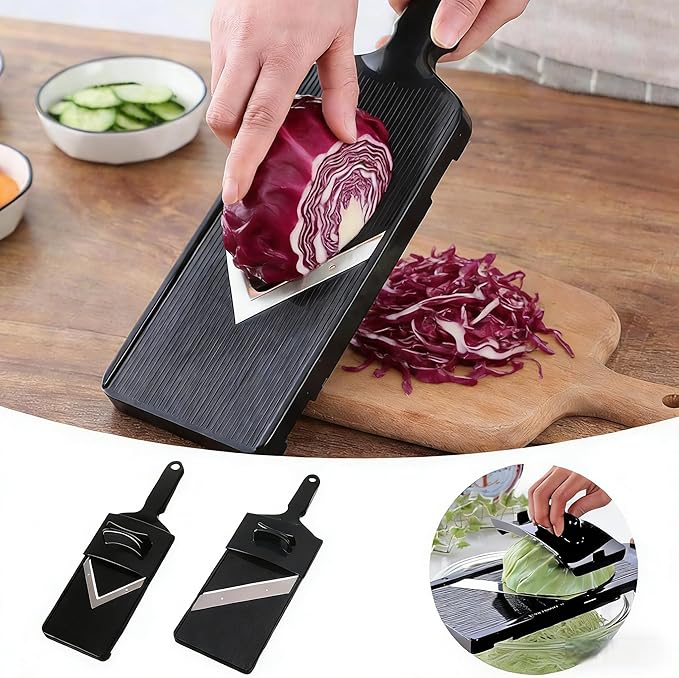 Generic Cabbage Slicer,Large Cabbage SlicerFluffy Shop Finish,for Ultra-Thin Julienne in Time,Adjustable Mandoline Food Slicer for Kitchen Wide with Safety Holder, Yeuiba06 (small)