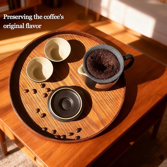 sencdfly Pour Over Coffee Dripper, Reusable Ceramic Coffee Filter - Portable Single Serve Coffee Maker, Porcelain Slow Filter Cone Dripper for Travel Camping Office Home Brewing