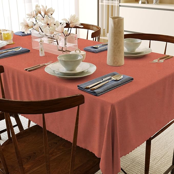 HX&OD Rectangular Tablecloth Cationic Fabric Waterproof Stain Resistant Wrinkle-Resistant for Home/Decoration/Party/Buffet/Wedding/Dining Room/Camping