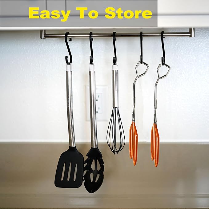 11 Inch Hiash Orange Stainless Steel Scissor Tongs, Kitchen Tongs for Cooking