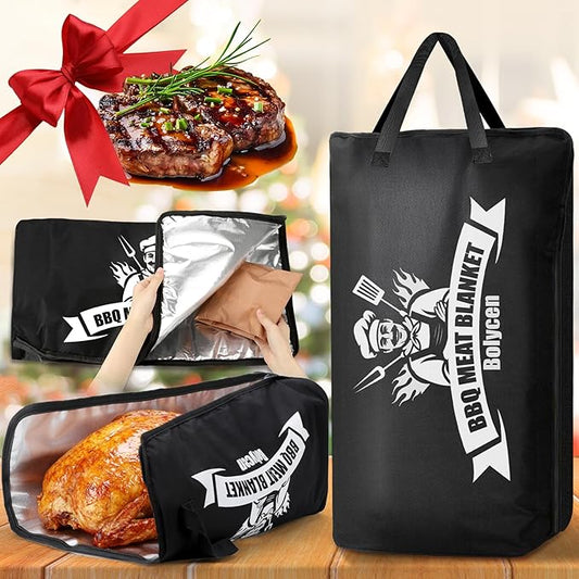 Valentines Day Gifts Upgraded BBQ Blanket for Resting Meat - Smoker Accessories Brisket Blanket - Insulated Meat Resting Bag with Wide Mouth for Steak/ Pork Shoulder/ Turkey - Birthday Anniversary BBQ Accessories Grilling Gifts for Men Dad Husband(21inch)