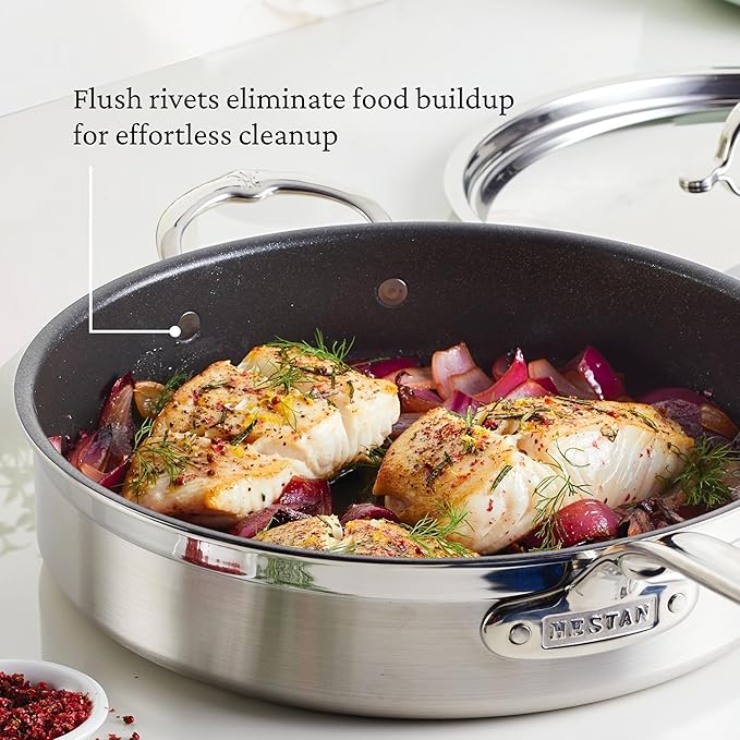 Hestan ProBond Forged TITUM - Professional Clad Stainless Steel, Nonstick, 10-Piece Cookware Set, Induction Compatible, Made without PFOAs