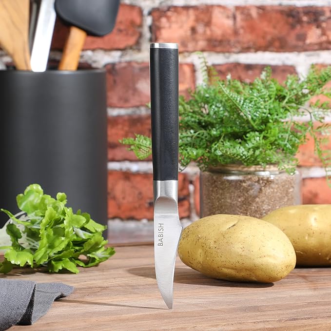 Babish Birds Beak Peeling Paring Tourne Knife – High-Carbon 1.4116 German Steel Kitchen Knife – Precision Peeling and Paring Tool