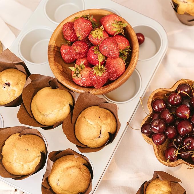 Rixordd 2-Pack Healthy Baking Cupcake Pan| Non Stick 12-Cup Muffin Pan | Durable & Easy Clean Muffin Tin | Perfect for Cupcakes, Muffins (White)
