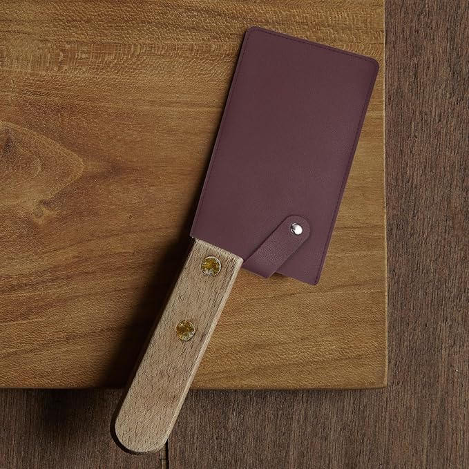 PATIKIL PU Leather Knife Meat Cleaver Sheath, Waterproof Chef Knife Guards Wide Knife Protector Cleaver Cover for Home Kitchen, Dark Red