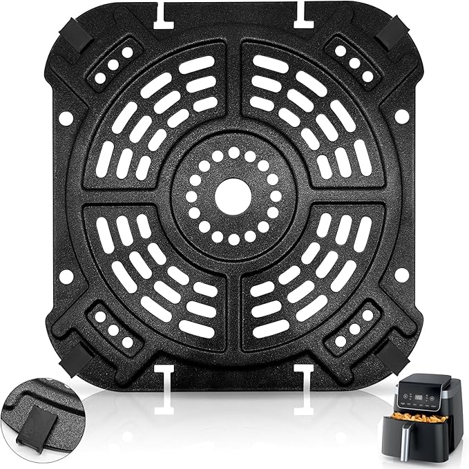 GWYSY Air fryer Accessories for Ninja AF181 Air Fryer Pro XL 6-in-1 6.5 QT, 8.5''× 8.0'' Air Fryer Grill Pan Grill Plate Tray Rack, Dishwasher Safe