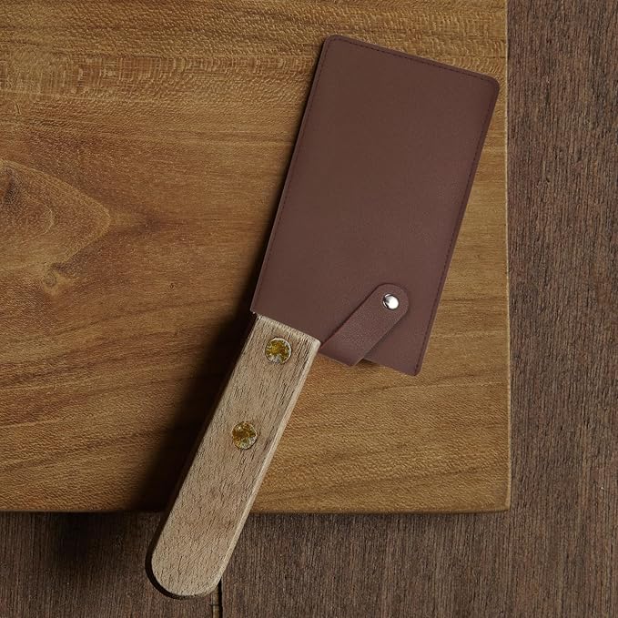 PATIKIL PU Leather Knife Meat Cleaver Sheath, Waterproof Chef Knife Guards Wide Knife Protector Cleaver Cover for Home Kitchen, Brown