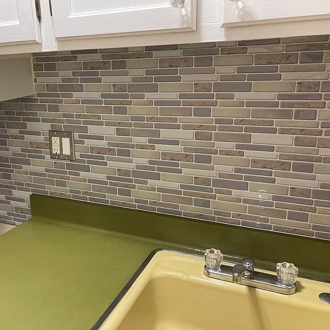 Art3d 10-Sheet Peel and Stick Backsplash for Kitchen in Jade, Stick on Tile for Bathroom, 11.8“ x 11.8"