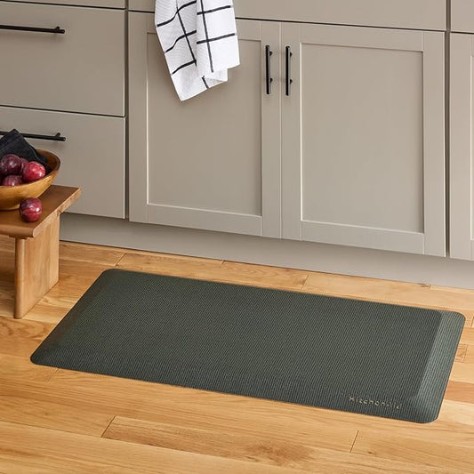 KitchenAid Gourmet Series Kitchen Comfort Gel Mat, Solid Basketweave, Deep Forest Green, 20"x39"