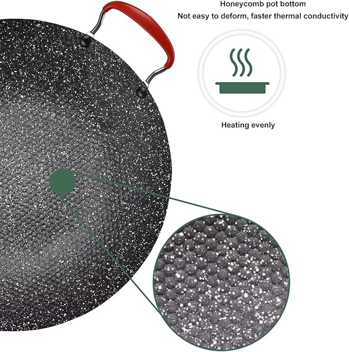 Korean BBQ Grill Pan, 13.3 Inch Nonstick Round Griddle Plate with Heat Resistant Handle for Indoor Outdoor Gas Stove Grilling Cooking
