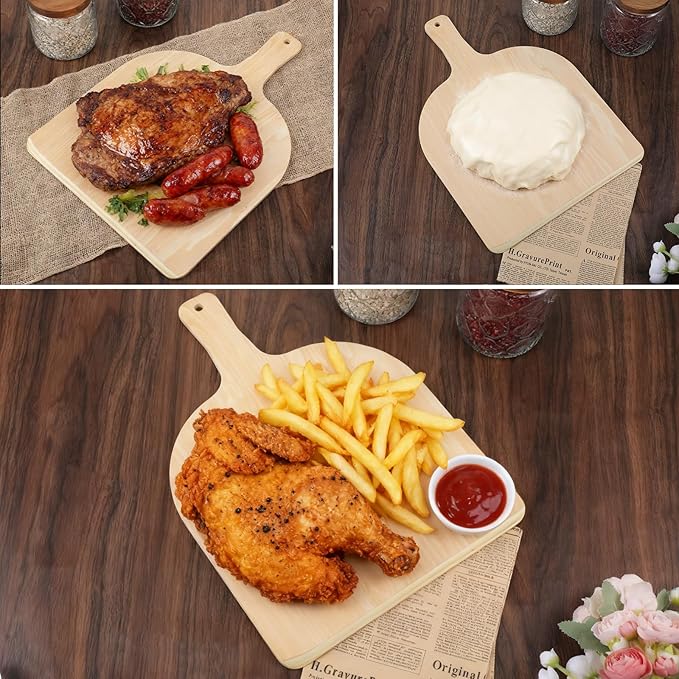4 Pcs Wood Pizza Peel 12 Inch Pizza Paddle Spatula with Wood Handle for Oven, Stone, Pan or Grill, Large Pizzas Paddle Set for Transferring Pizzas
