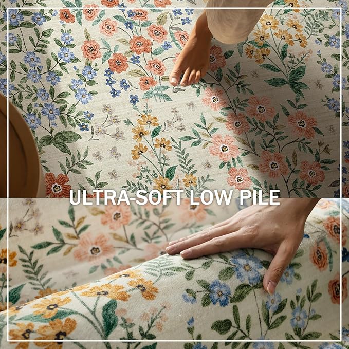 Washable Kitchen Rug Runners for Hallways: 2'x6' Entryway Rug with Non Slip Backing Low Pile Soft Indoor Floor Carpet Runner for Hallways Kitchen Laundry Room Bedroom