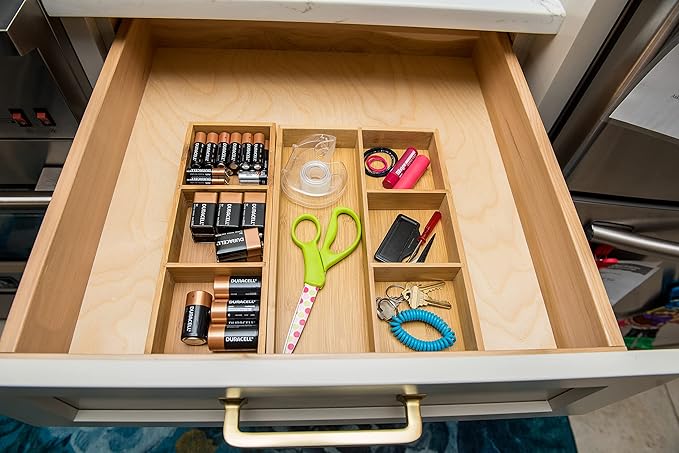 Lipper International 824, Bamboo Wood 4-Compartment Organizer Tray, 11 5/8" x 7 7/8" x 1 3/4"