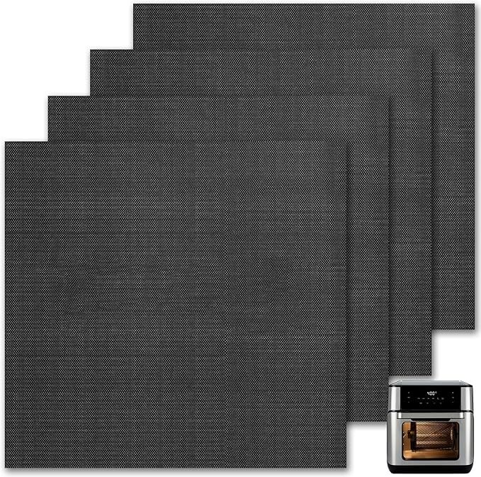 GWYSY Reusable Liners for Toaster Oven Air Fryer 8.66×9.44 Accessories Compatible with Instant 10QT Air Fryer 4PCS Non-Stick Mats for Baking