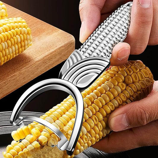 Maxjoy Corn Peeler and Cob Stripper Stainless Steel Tool for Kernel Removal on Corn Cob