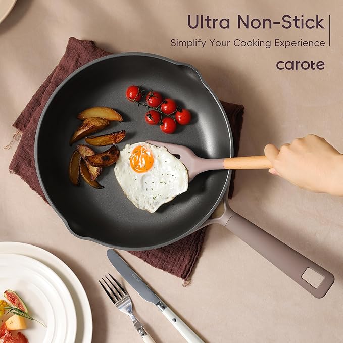 CAROTE 19PCS Pots and Pans Set, Nonstick Cookware Set, Kitchen Cooking Set Induction Non-toxic Granite Set