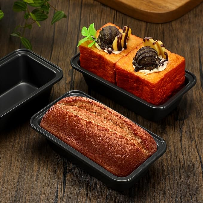 Uiifan 12 Pcs Mini Loaf Pan for Baking Bread Non Stick Small Banana Bread Tins Mini Loaf Pans for Nonstick Tiny Meatloaf Pan Carbon Steel for Oven and Baking (6 * 3.3 * 2inch,Gray)