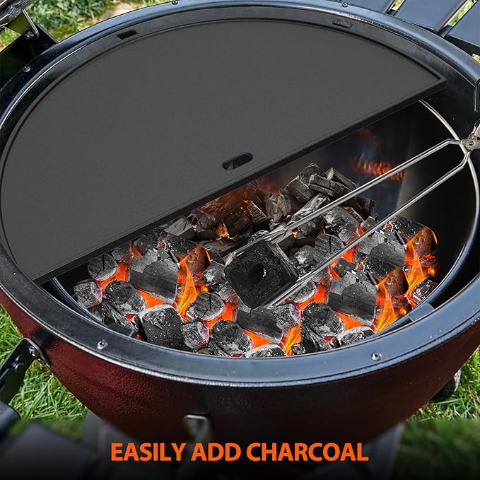 onlyfire Cast Iron Griddle and Grate Combo for Char-Griller Akorn Kamado Grill