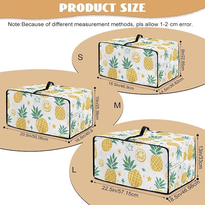 Doojoayie Pineapple Appliance Covers 4 Slice Toaster Cover Universal Fit Kitchen Appliance Dust Protector Compatible with Toaster Oven/Bread Machine/Air Fryer