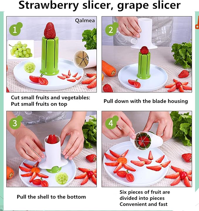 Vegetable Slicer Fruit Cutter Cucumber, Strawberry, Carrot, Potato | Easy Salad Maker, Cheese Grater for Kitchen | Creative Multi-Function Manual Food Chopper