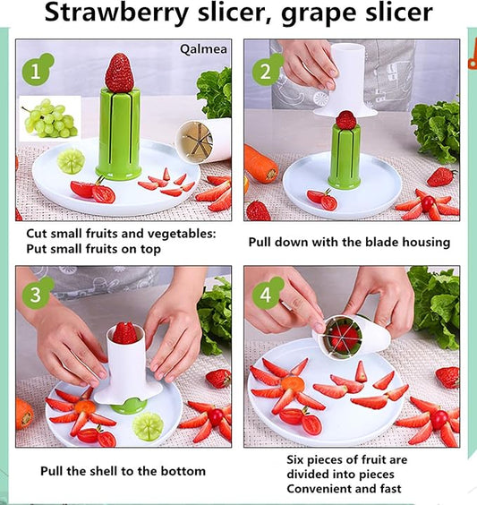 Vegetable Slicer Fruit Cutter Cucumber, Strawberry, Carrot, Potato | Easy Salad Maker, Cheese Grater for Kitchen | Creative Multi-Function Manual Food Chopper
