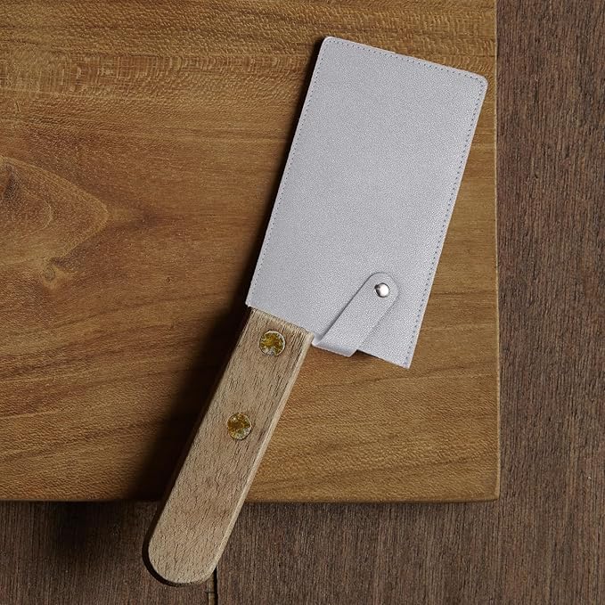 PATIKIL PU Leather Knife Meat Cleaver Sheath, Waterproof Chef Knife Guards Wide Knife Protector Cleaver Cover for Home Kitchen, Silver