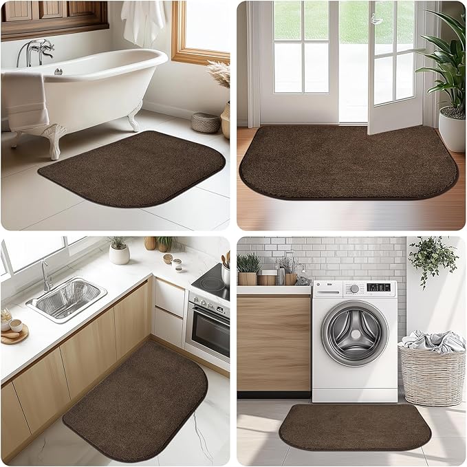 Washable Kitchen Rugs Set of 2 (24" x 35.5" + 24" x 59"), Non Slip Kitchen Mats for Floor, Absorbent Indoor Entryway Runner Rugs for Laundry, Bathroom, Door, Bedroom (Roll Packing)