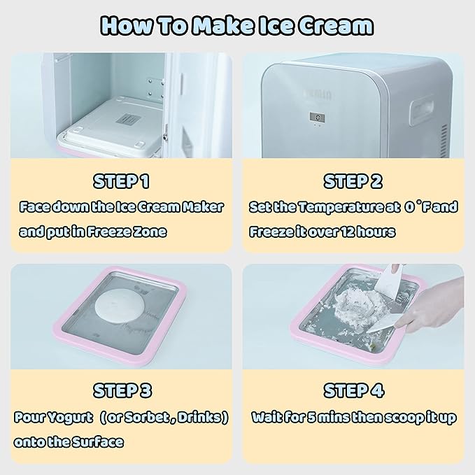 Ice Cream Roll Maker Rolled Ice Cream Machine, Sweet Spot Pan, Instant Cold Plate, Ideal for Making Rolled Ice Cream Soft Serve Slushies Frozen Yogurt Sorbet and Gelato (Lavender)
